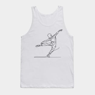 Black line art Contemporary Male dancer Tank Top